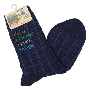 Blue Q Womens Crew Socks I'm A Planner I Plan Things Size 5-10 Soft Cotton